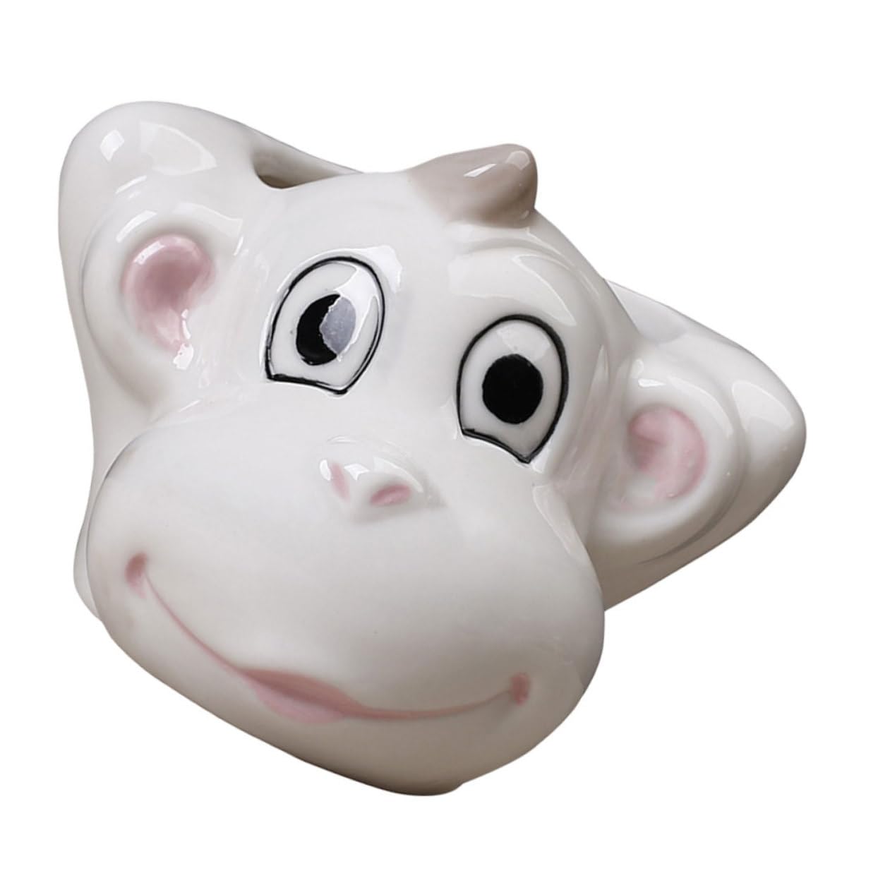 Pot de céramique cartoon Happyyami blanc pour plantes d'intérieur