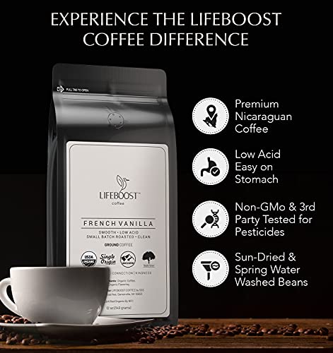 Lifeboost Coffee French Vanilla Ground Coffee - Low Acid Single Origin Usda Organic Coffee thumb #5