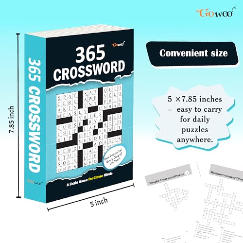 Image of 365 Crossword :- crossword activity book, classic crossword puzzle book, vocabulary building puzzle book, classic crossword puzzle book, fun and easy crossword activity book