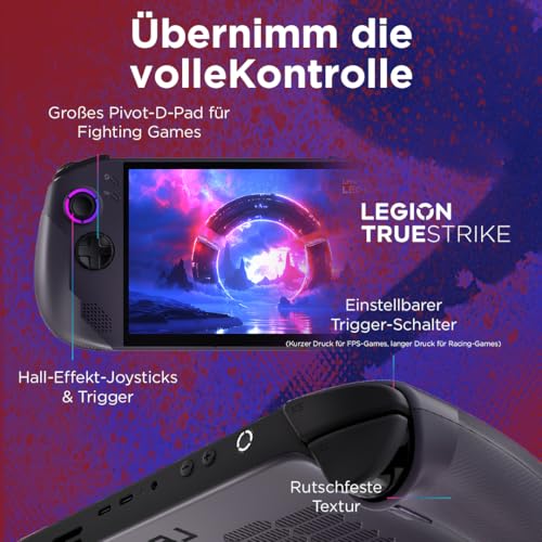 Legion Go S - Console da gioco | Display WUXGA da 8" | AMD Ryzen Z2 Go | RAM da 16 GB | SSD da 512 GB | grafica AMD Radeon | SteamOS | Nebula Nocturne nero - Notebook - Immagine 9