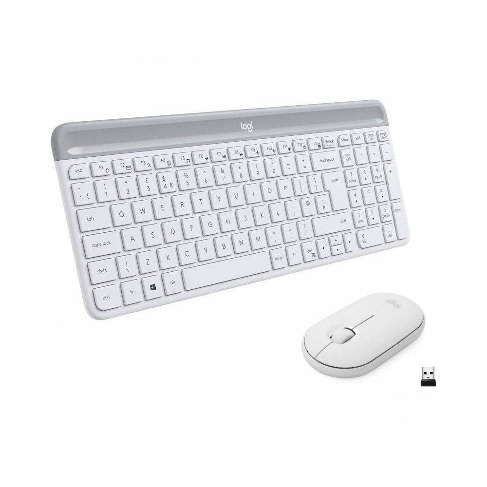 Logitech MK470 Kit mouse e tastiera | Layout Spagnolo QWERTY - Bianco