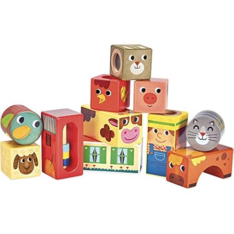 Vilac Vilac2102 Farm Musical Blocks, Multi-Color Cover