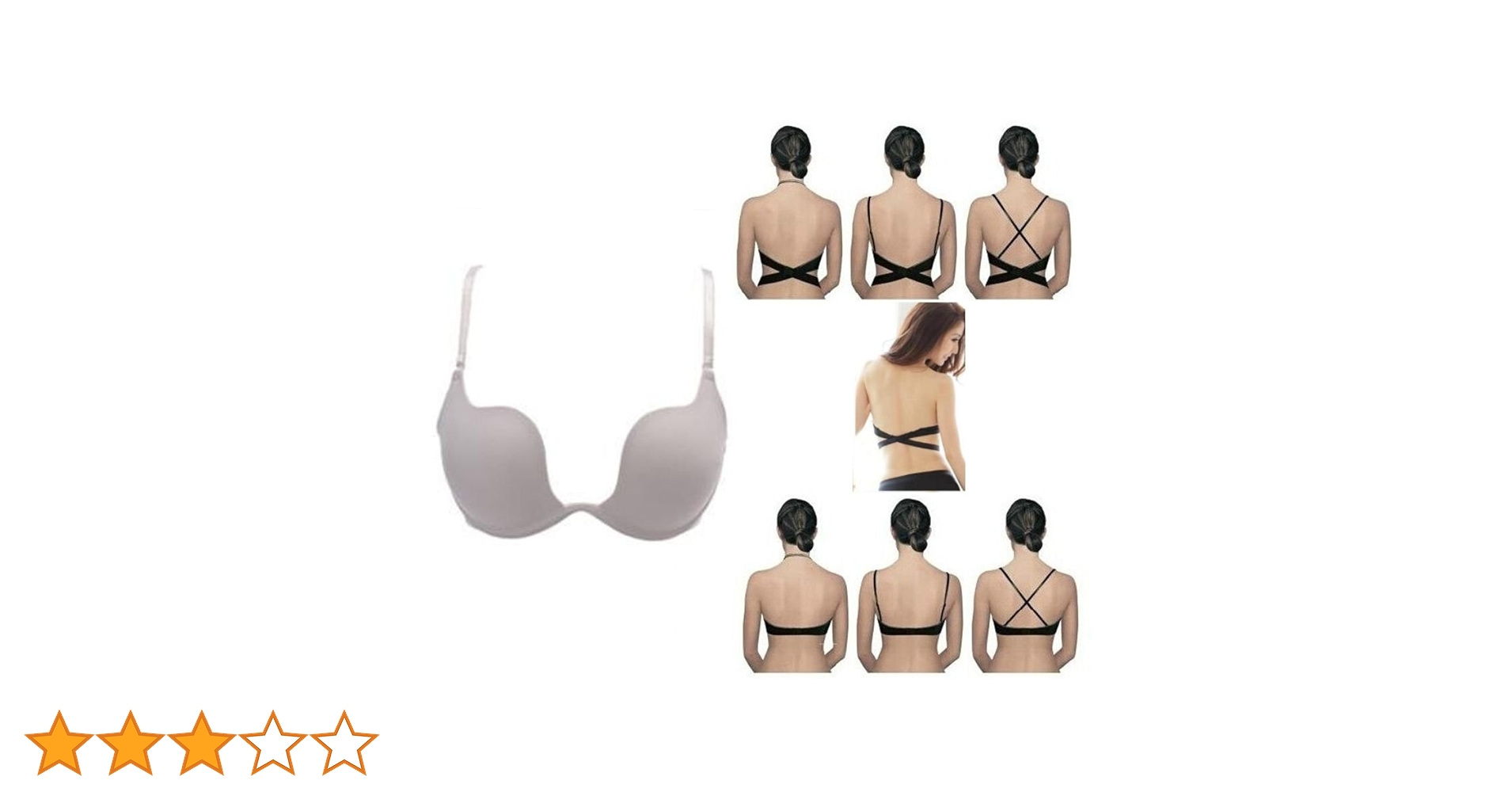 Amazon | 背中あき バックレス 7WAY ブラジャー ワンピース