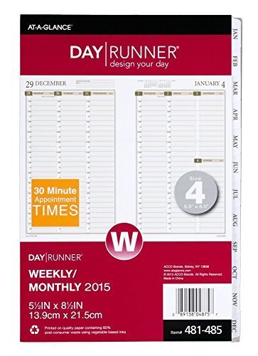 Day Runner Vertical Weekly Planner Refill - 5.5 X 8.5
