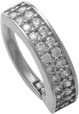 ANYGOLDS 14K Real Solid Gold Cubic Zirconia Hoop Earring 16gauge Hinged Segment Ring for Multiple Piercings Clicker Body Piercing Jewelry in Yellow, Rose, or White Gold Sold as a Single