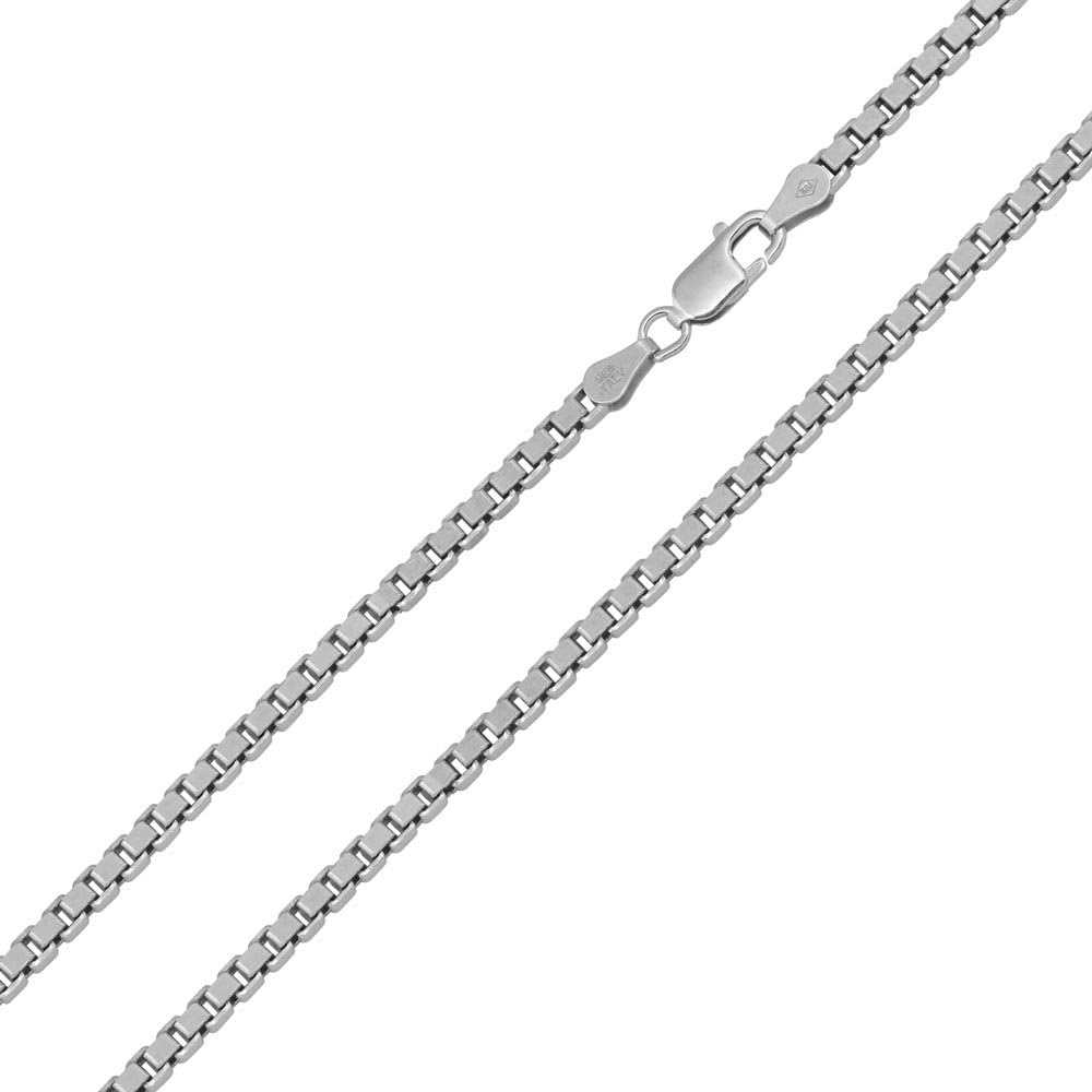 CloseoutWarehouse Rhodium Plated Sterling Silver Box 060 Chain 2.7mm