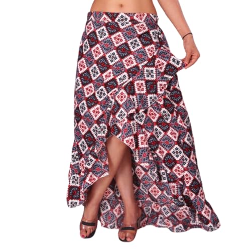 Image of JYESHTA Women's American Crepe Flared A Line Stitched Long Skirt with 12 Mtr Flare 40 in Height | Skirts for Women Long Length | Long Skirts for Girls