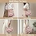Purses and Handbags for Women, 3Pcs Women's Handbags Fashion PU Leather, Tote Shoulder Top Handle Satchel Purse Bags Adjustable Strap Work Satchel with Wallet (pink)
