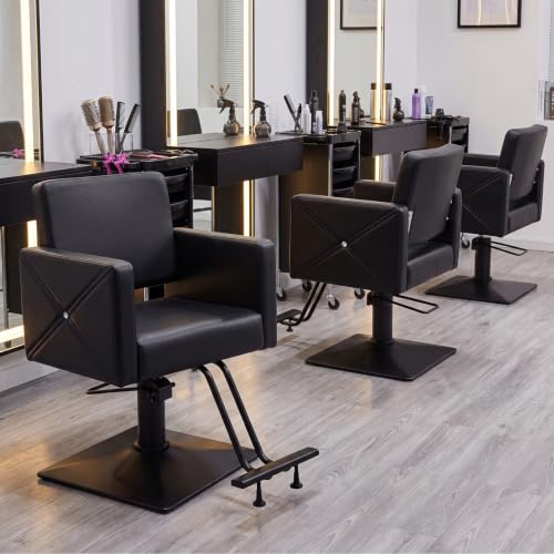 Image of Artist hand Barber Salon Chair for Hair Stylist, Black Base