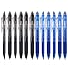 ParKoo Retractable Erasable Gel Pens Clicker Fine Point 0.7 mm, No Need for White Out, 6 Black/6 Blue Ink for Completing Sudoku and Crossword Puzzles