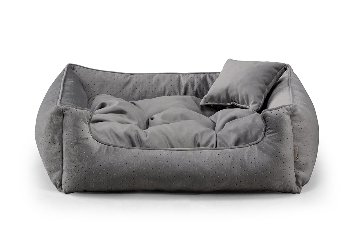 Gutekissen® Exklusiv Stoff Hundebett Hundeliege Hundekissen Hundeliege Hundeliege Hundeliege - Langlebige Materialien und hohe Qualität Basel XS-3XL (L-90x75, Anthrazit)