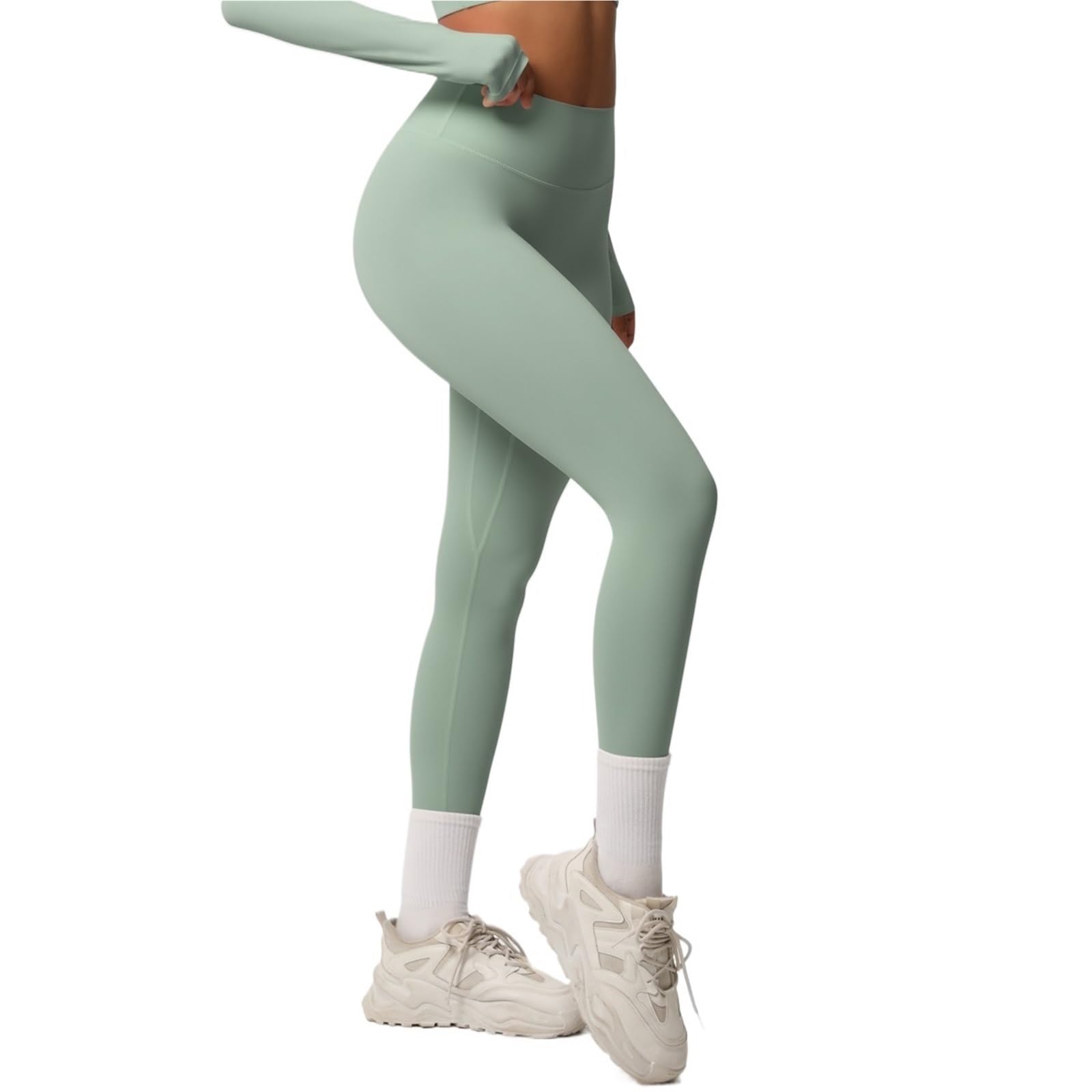 Leggings da yoga in nylon tinta unita da donna Palestra Tummy Tucking Hip Lifting Asciugatura rapida Esercizio Pantaloni Running Fitness Pantaloni