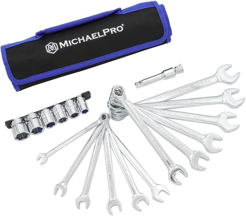 MichaelPro MP001211 18Pc Bolt Extractor Combination Wrenches and