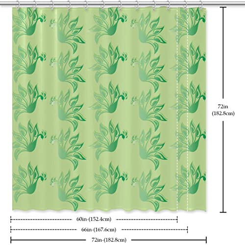 Rideau de douche paon vert lavable grand format avec crochets de fixation - 7