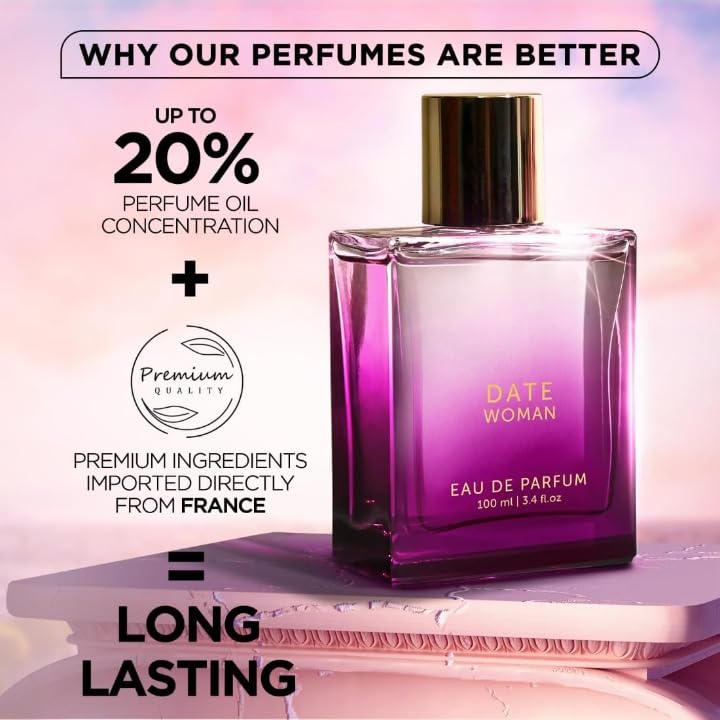 ASS-Luxury Date Eau De Parfum for Women 100ml | Long Lasting Women’s Perfume | Pink Pepper, Jasmine & Vanilla | Floral Woody Fruity Premium Fragrance | Gift for Women image 5