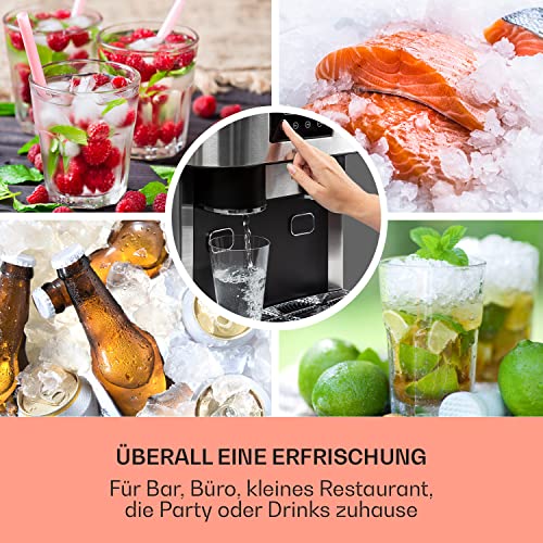 Klarstein Eiswürfelmaschine Klein, 1,8L Eiswürfelbereiter, für Crushed und Bullet Eis, Schnelle, Mini, Leichte Reinigung, für 15kg/24h – Bild 4