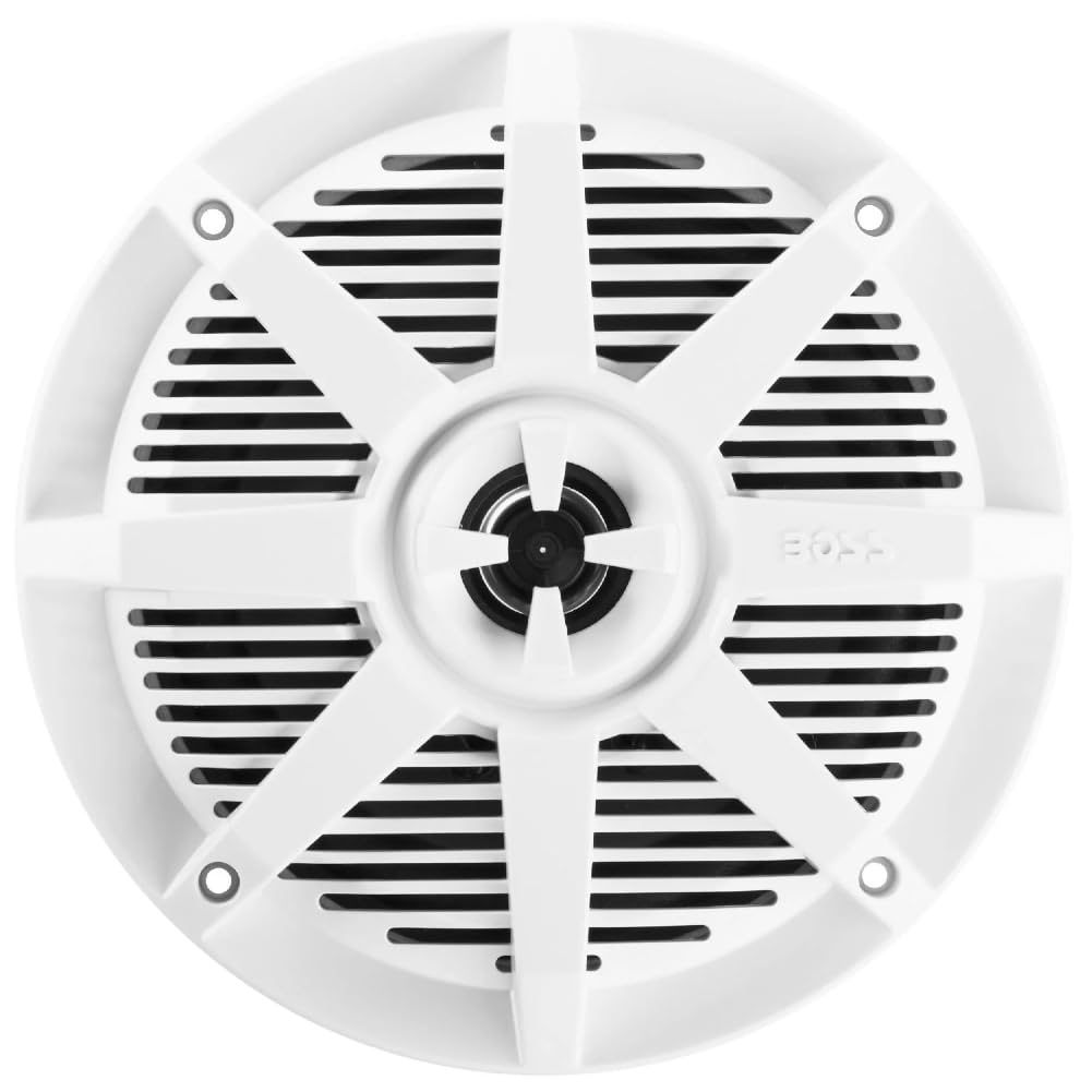 Kit Set para Boss Audio Systems MR62W 2 Altavoces Marinos Blancos de 2 vías 6,5" 16,5 cm, 100 vatios rms 200 vatios máx., Impermeables, para mar, Barco, por Pares + Juntas y Tornillos Gratis