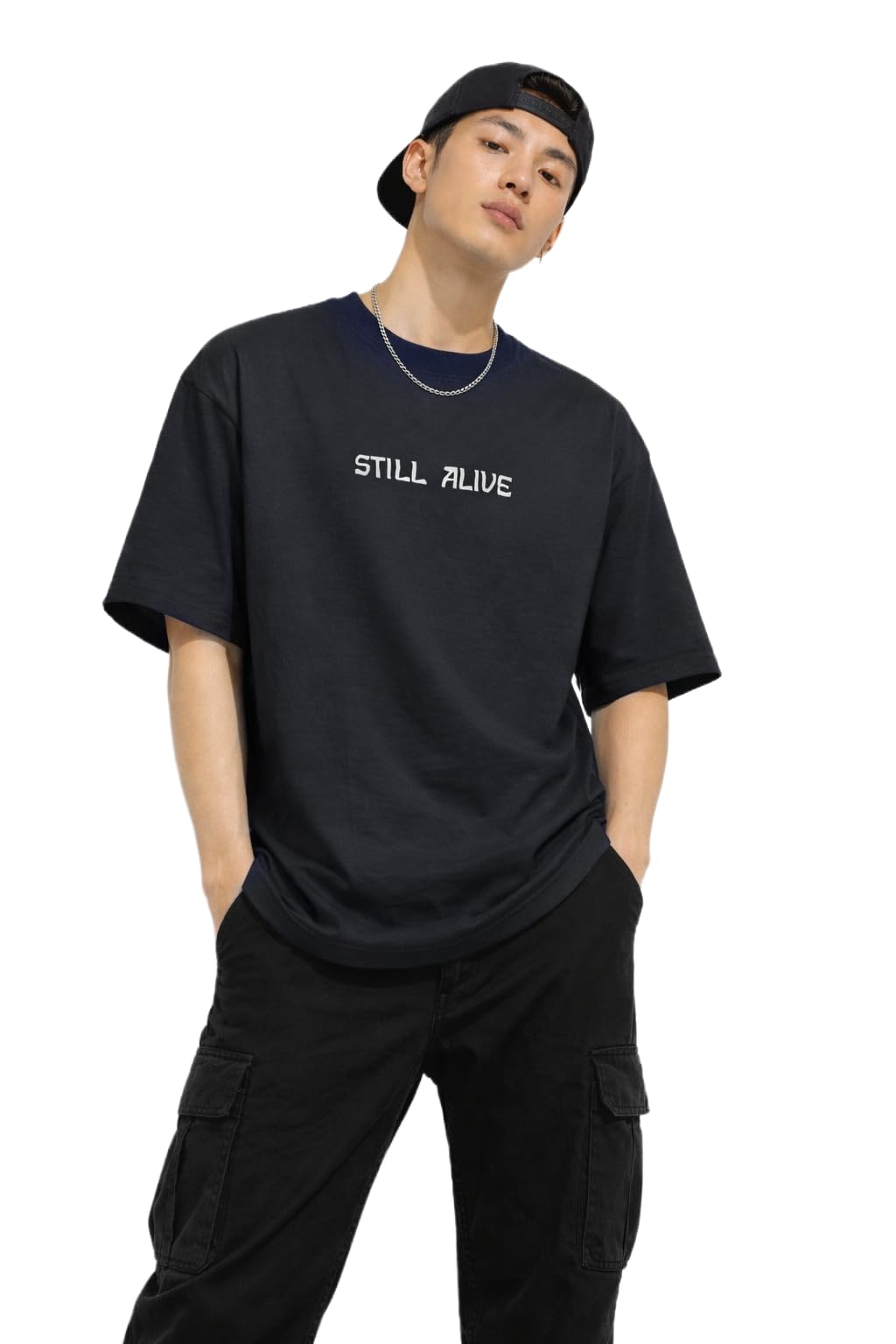 atheos Men's Graphic Print Oversized Fit T-Shirt Still Alive Print-picture-15