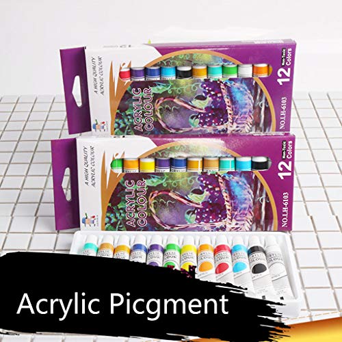 ZZALLL 12 x 12ml Heavy Body Kleuren Rijke Pigmenten Verf Set voor het schilderen van Ambachten - Image 7