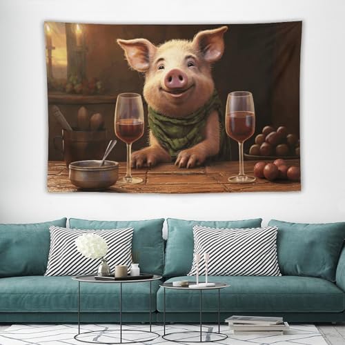Tapisserie murale animal drôle : la solution déco légère pour grand mur vide