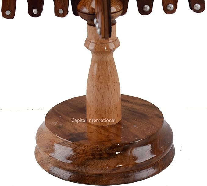 Yarn Umbrella Swift Winder Table Top Umbrella | Hand Crafted Skein Hand Operated Umbrella Yarn Winder Yarn Swift Winder Wool String Holder - Knitting and Crochet (White & Brown)