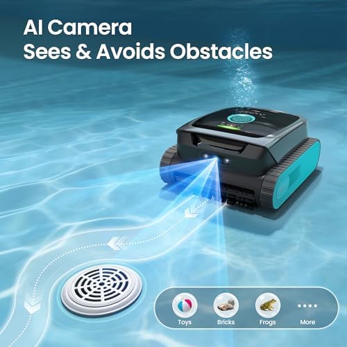 AIPER Scuba V3 AI Vision Cordless Robotic Pool Cleaner, Include Wireless Charging Dock, Smart Waterline Parking & Featherlight Design, Micromesh Multi-Layer Filtration, Blue - 3