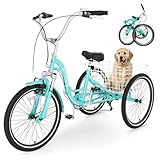 LILYPELLE Adult Folding Tricycles, 7 Speed Folding Adult Trikes, 20/24/26 inch 3 Wheels Bikes with Low Step-Through, Large Basket, Foldable Tricycle for Adults, Women, Men, Seniors