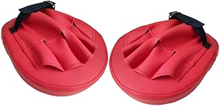 INOOMP Par Almofadas De Treinamento Curvadas Alvo De De Chute Vermelho Almofadas De Chute Curvadas De Treinamento De Kickboxe Luvas De Boxe De Alvo De Mão Defletor Cinco Dedos
