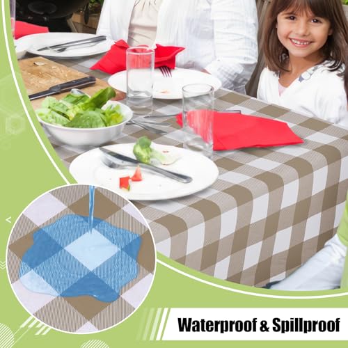 Smiry Picnic Table Cloth, Vinyl Tablecloths with Flannel Backing, 60"x84" - Image 3