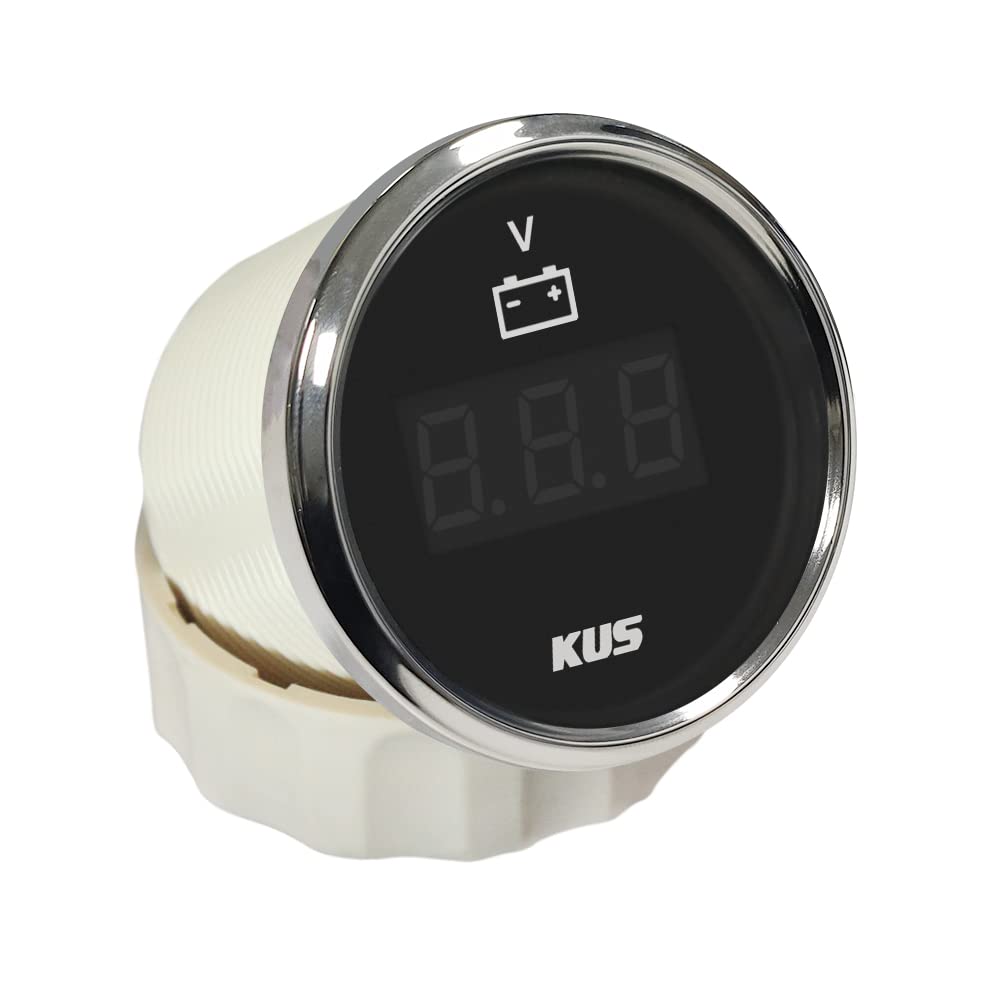 KUS Digital Voltmètre Jauge de tension 9–32V 52mm avec rétroéclairage