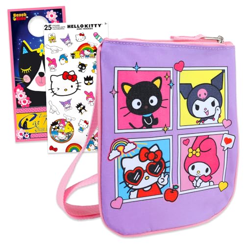 Bolso cruzado de Hello Kitty y My Melody con calcomanías para niñas