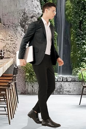 Image of SaintX Men's Premium Woollen Blazer || Classic Warmness with Modern Slim Fit || Formal Blazer Coat for The Temperature Drops || Fully Lined || Tailored Wool Blended Warmth for The Well-Dressed