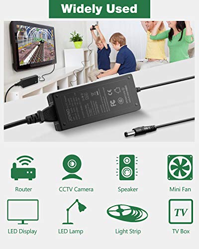 JOVNO 5V 10A Power Supply, 100-240V AC to DC 50W Adapter 10 Amp 9A 8.5A 8A 6A Converter 5.5x2.5mm Tip 7.5ft Cord for Christmas Lights, WS2811 WS2812B WS2813 SK6812 LED Strips, Raspberry Pi, Atomic Pi