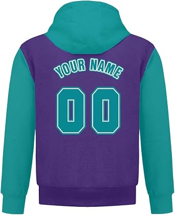 Custom Purple Hoodies Hip Hop Personalized Sweatshirts for Men Women Youth