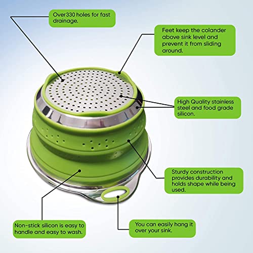 INeibo Scolapasta Pieghevole in Silicone