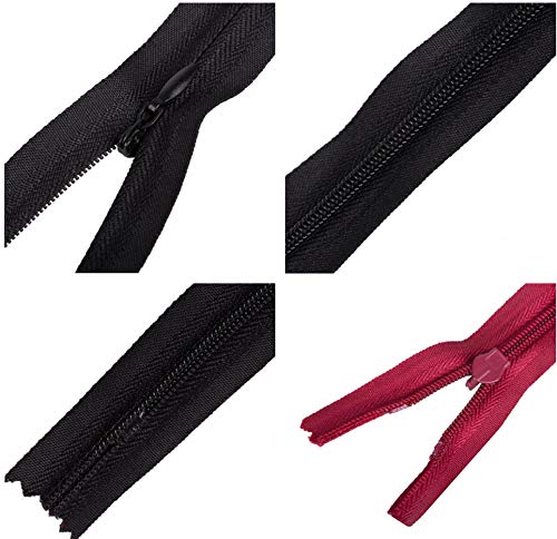50pcs Long Nylon Invisible Zippers for DIY Sewing Back Dress Cushion Tailoring Accessories Tailor Tool (Grey, 15inch)