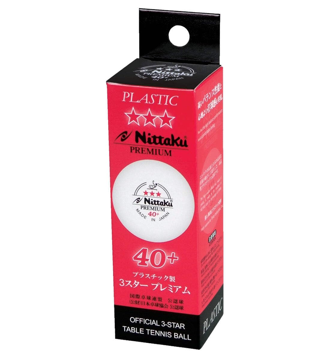 NITTAKU 3-Star Premium 40+ palline da ping pong