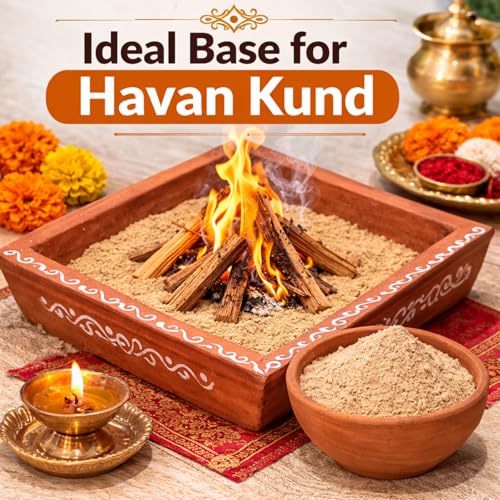 Image of Sand Soil for Havan Kund | 100% Pure Natural Desert Sand from Rajasthan | Dry Balu Mitti for Yagya & Puja Rituals | Sacred Havan Samagri (3600g)