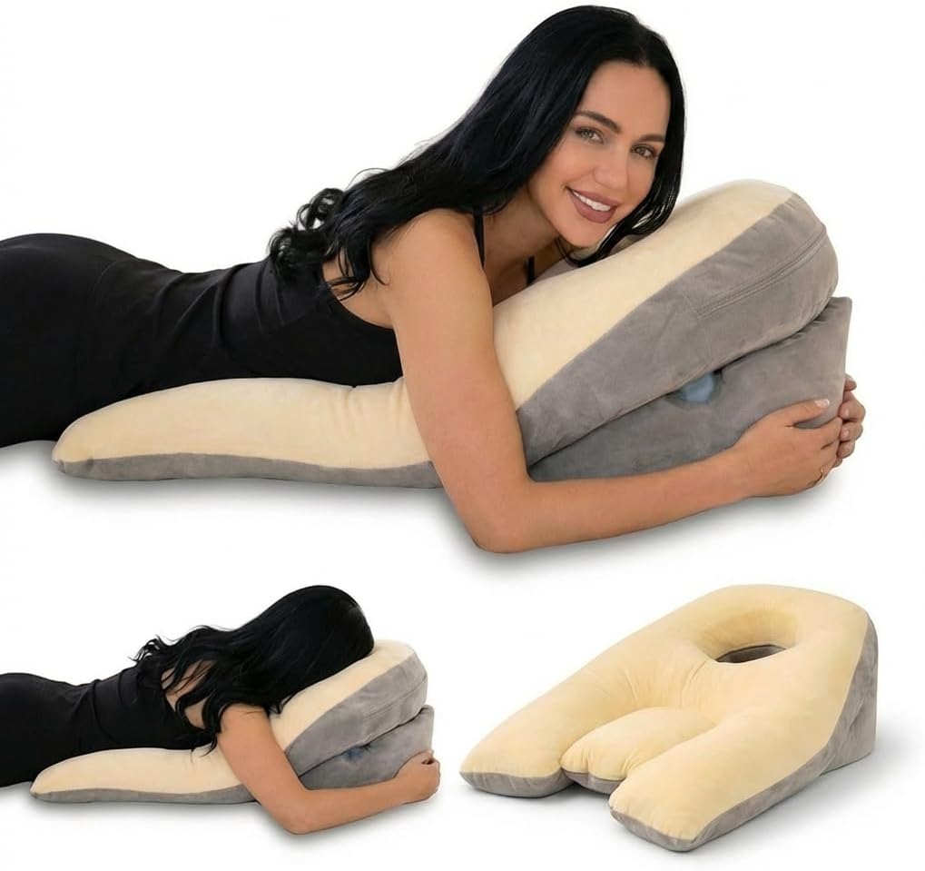 Mello Active Face Down Pillow After Eye Surgery – Vitrectomy & Retina Surgery Recovery Pillow for Face-Down Sleeping, Prone Support Cushion, Eye Surgery Recovery Equipment