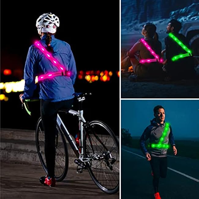 LED Running Vest, Light Up Reflective Safety Vest for Runners, High Visibility Gear for Night Running, Cycling, Walking
