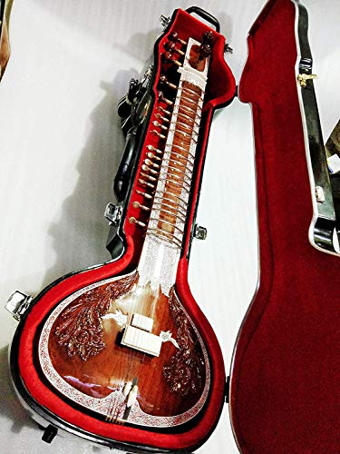 Sitar Ravi Shankar de qualité professionnelle avec boîte en fibre - Les Beatles, Paul McCartney, John Lennon, RIngo Starr, George Harrison Sitar Ravi Shankar de qualité professionnelle avec boîte en fibre