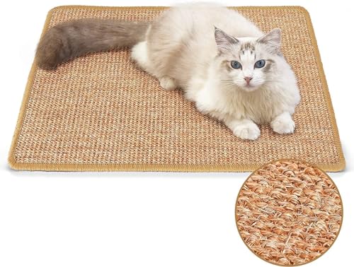 Tappetino tiragraffi per gatti, Tiragraffi per divano 60 x 40 cm, tappetino antigraffio per gatti sisal naturale intrecciato, tappeto tiragraffi