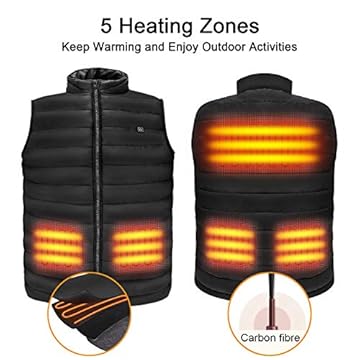 Heated Vest, Lightweight Heating Jacket USB Electric Body Warmer Clothes for Men and Women( Battery Not Included)