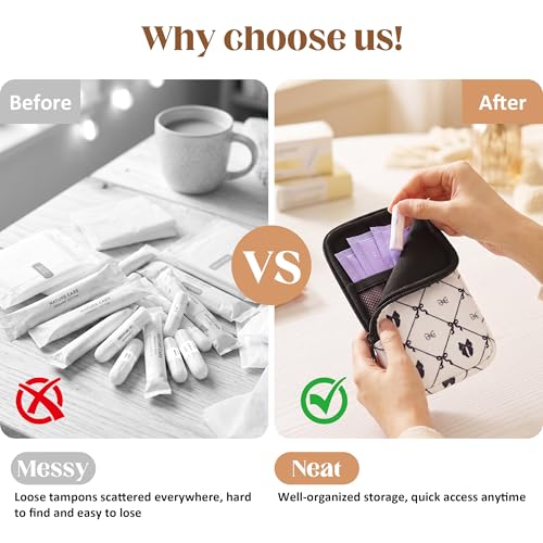 Image of 2PCS Tampon Holder Zipper Pouches Portable Period Bags