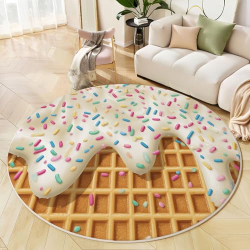 Tapis rond antidérapant marron 60 cm pour sécuriser les jeux