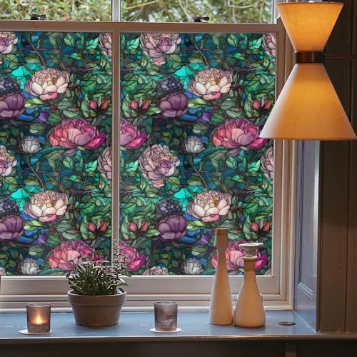 Vinilo decorativo rosa para ventana 15.7x118 pulgadas miniatura 3