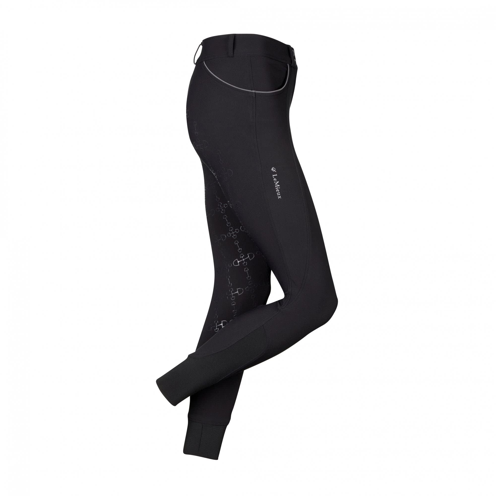 LeMieux Winter ActiveWear Seamless Pull On Breeches - Black UK12/EU40