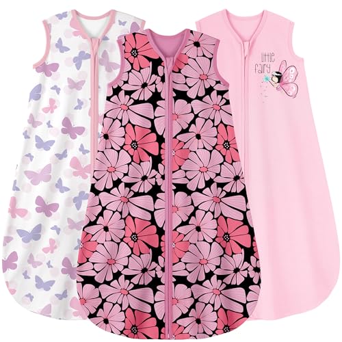 Image of Yoofoss Baby Sleep Sack 18-24 Months Baby Wearable Blanket 100% Cotton 2-Way Zipper TOG 0.5 Toddler Sleeping Sack 3 Pack, Lightweight Sleep Sacks for Babies(X-Large)