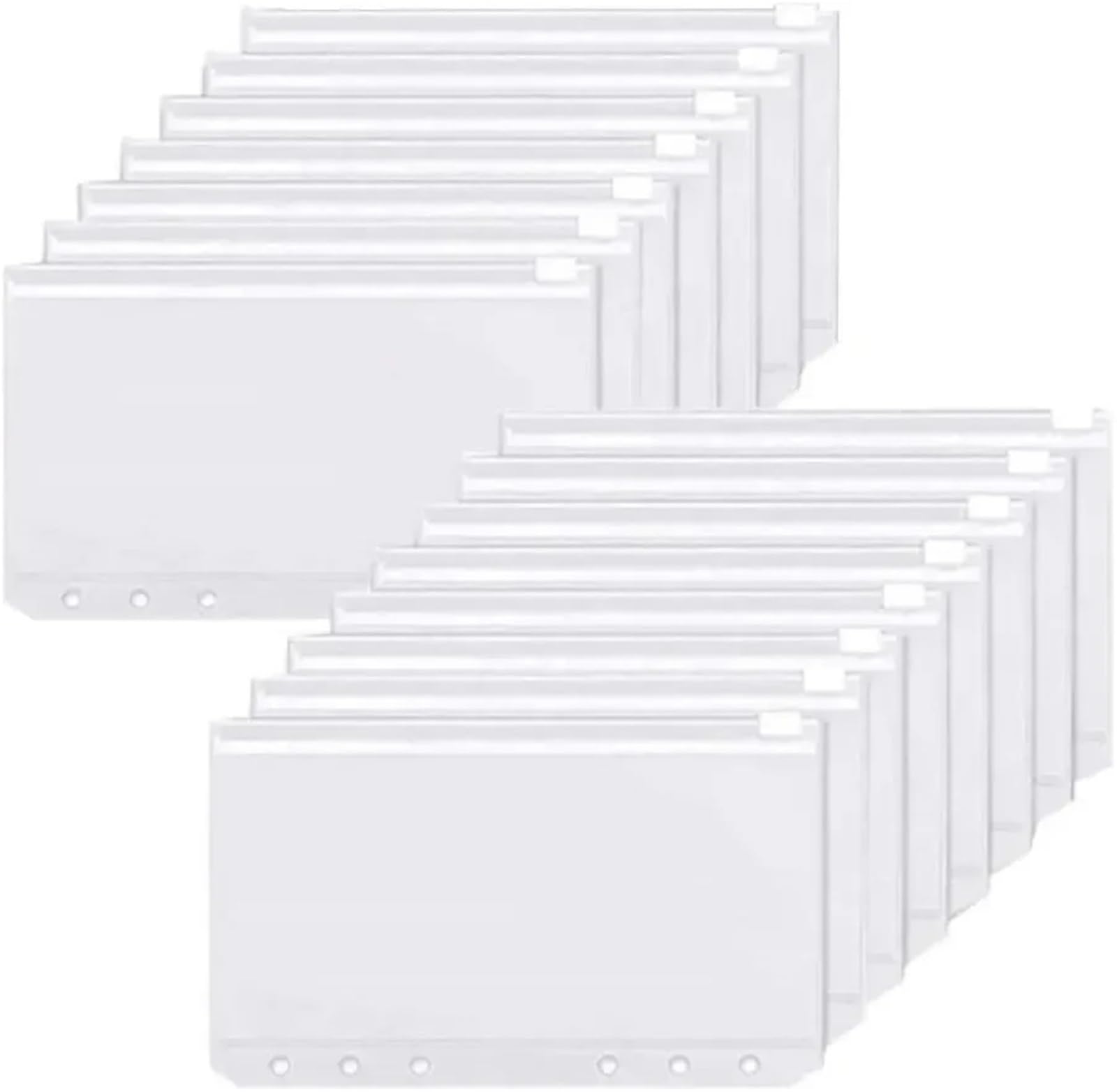 Lot de 24 pochettes classeur A6 à 6 trous, fermeture éclair, enveloppes budgétaires en PVC imperméables, sac feuilles mobiles Pour Bureau Et À La Maison(Color 1)