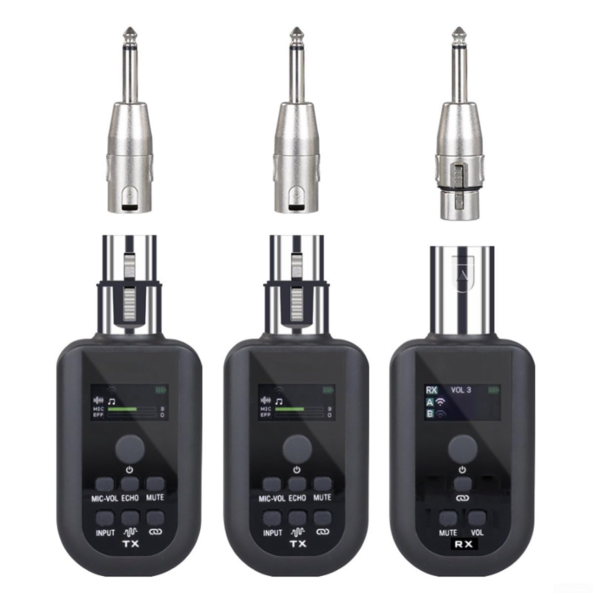 Micrófono Inalámbrico XLR 50m Bajo Retraso Micrófono Inalámbrico(One drag two)
